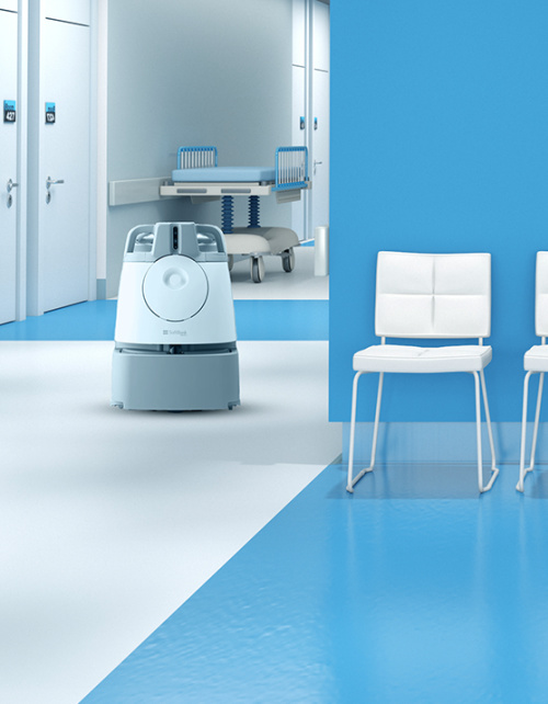 Robot de nettoyage Whiz en action pour automatiser le nettoyage